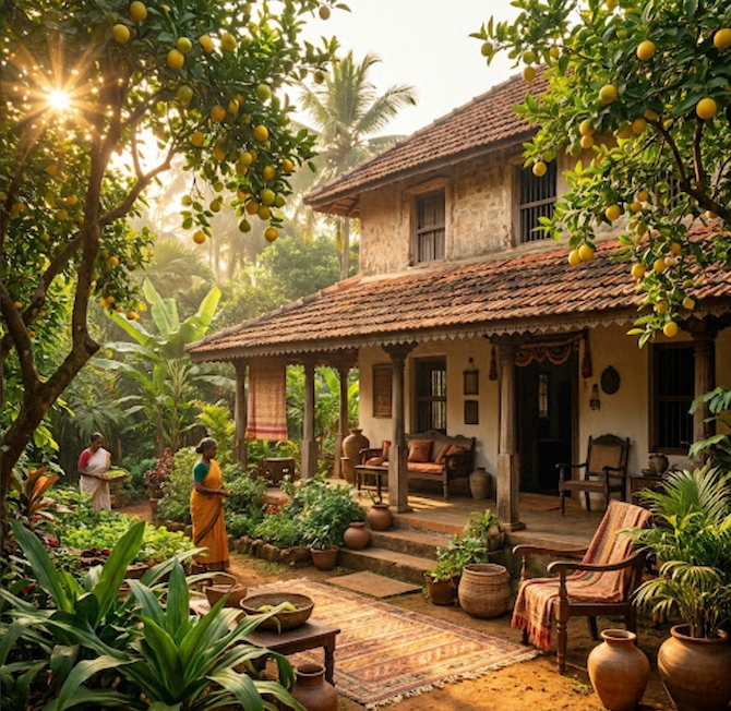 Ancestral Heritage Farmhouse in South India