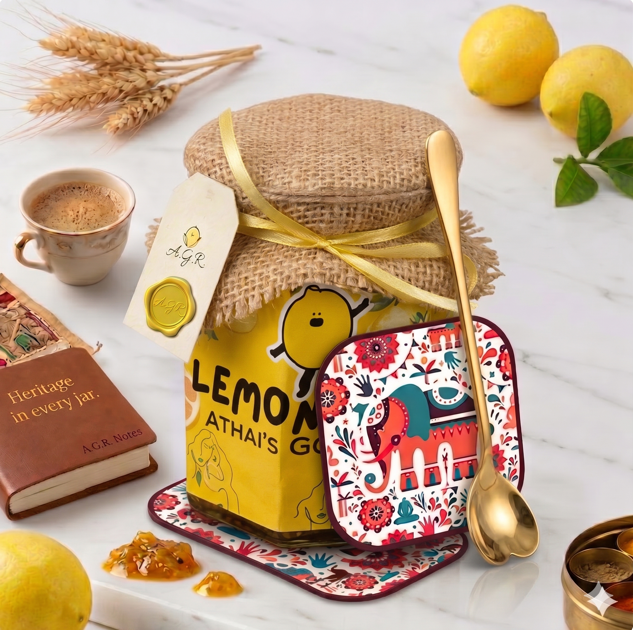 Athai's Gold Recipe Gift Set with Spoon and Coaster